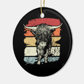 Highland Koe Highland Koeien Retro Keramisch Ornament (Links)