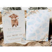 Highland Koe Holy Koe baby shower Boy Kaart