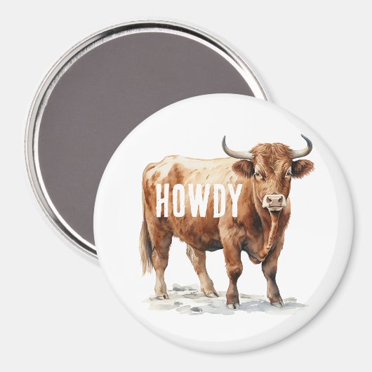 Highland Koe Howdy Magneet (Voorkant / Achterkant)