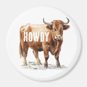 Highland Koe Howdy Magneet (Voorkant)