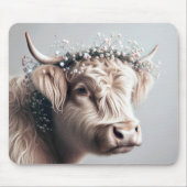 Highland Koe in Baby's Breath Muismat (Voorkant)