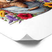 Highland Koe in Bloemenemmer, Schattige Poster (Hoek)