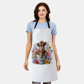 Highland Koe in Bloemenemmer, Schattige Schort (Gedragen)