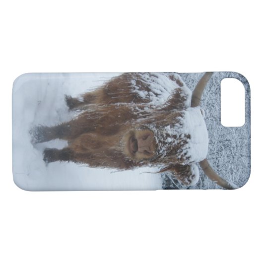 Highland Koe in de sneeuwzaak iPhone Case-Mate iPhone Case (Achterkant (Horizontaal))