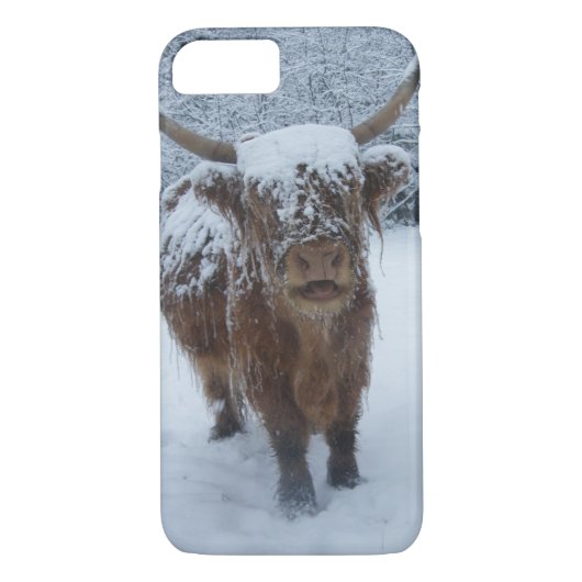 Highland Koe in de sneeuwzaak iPhone Case-Mate iPhone Case (Achterkant)