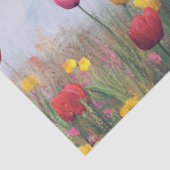 Highland Koe in een veld van tulpen Decoupage Tissuepapier (Detail)