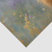 Highland Koe in Floral Meadow Close-up Tissuepapier (Detail)