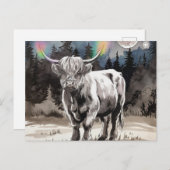 Highland Koe in het bos Briefkaart (Voorkant / Achterkant)