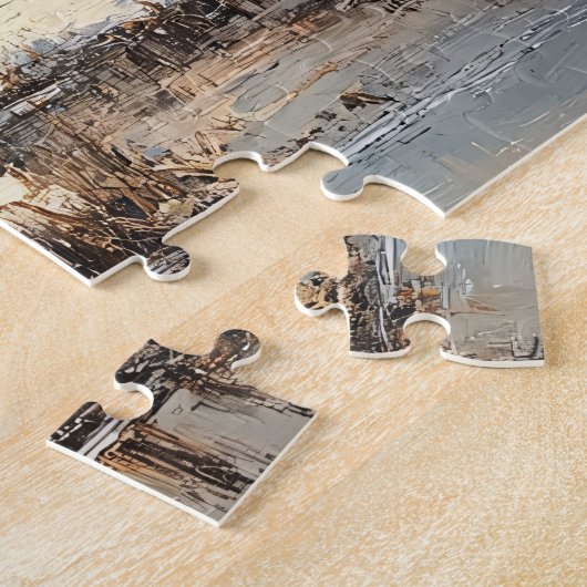 Highland Koe in het winterlandschap Legpuzzel (Zijkant)