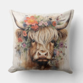 HIghland koe in hoofdkleding 3 van 4 Kussen (Voorkant)