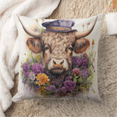Highland koe in hoofdkleding 4 van 4 kussen (Deken)