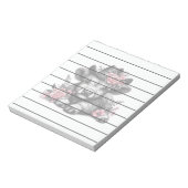 Highland Koe in Pet met bloemendecoratie Notitieblok (Linkerzijde)