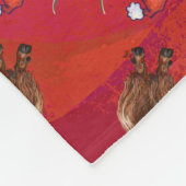 Highland koe in Santa Hat Patroon op Rood Fleece Deken (Hoek)