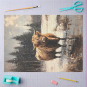 Highland Koe in winterlandschap Decoupage Tissuepapier (Craft)