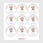 Highland Koe Individuele Namen Vrolijk Kerstfeest Sticker (Vel)