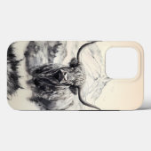 Highland Koe iPhone Case met Majestic Mountains (Achterkant (horizontaal))
