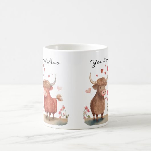 Highland Koe Je had me op Moo Valentijnsdag Mok (Center)