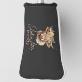 Highland Koe Just A Little Moody Flower Koe Boerde Golfheadcover (Draai 90)