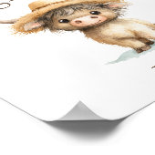 Highland Koe Kaarten en geschenken Baby shower Poster (Hoek)