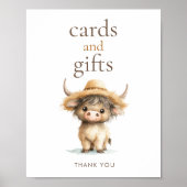 Highland Koe Kaarten en geschenken Baby shower Poster (Voorkant)