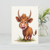 Highland Koe Kalender Vrolijk Kerstfeest Feestdagenkaart (Staand voorkant)