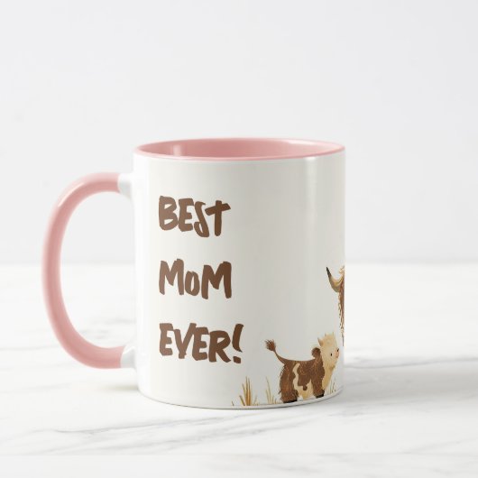 Highland Koe & Kalf Beste Moeder Ooit Moederdag Mok (Links)