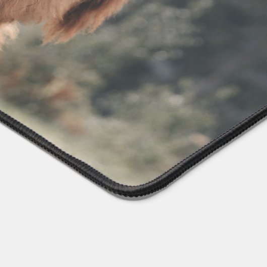 Highland koe kalf herfstgras monogram initiaal bureaumat (Hoek)