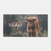 Highland koe kalf herfstgras monogram initiaal bureaumat (Voorkant)