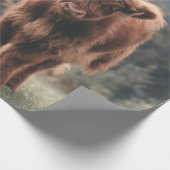 Highland koe kalf herfstgras monogram initiaal cadeaupapier (Hoek)