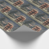 Highland koe kalf herfstgras monogram initiaal cadeaupapier (Hoek)