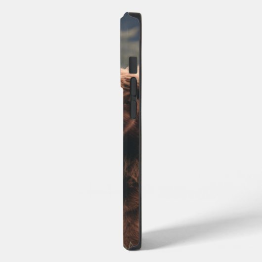 Highland koe kalf herfstgras monogram initiaal Case-Mate iPhone case (Achterkant / Links)