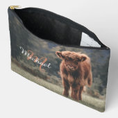 Highland koe kalf herfstgras monogram initiaal etui (Open)