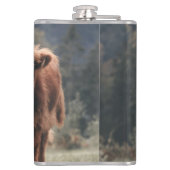 Highland koe kalf herfstgras monogram initiaal heupfles (Achterkant)