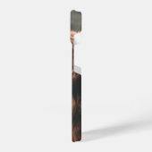 Highland koe kalf herfstgras monogram initiaal iPhone hoesje (Linkerkant)