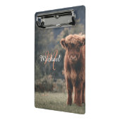 Highland koe kalf herfstgras monogram initiaal mini klembord (Angled2)