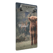 Highland koe kalf herfstgras monogram initiaal mini klembord (Schuin)