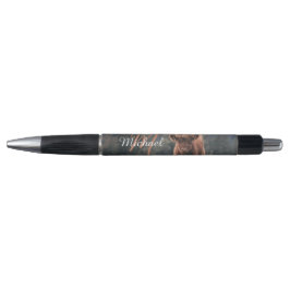 Highland koe kalf herfstgras monogram initiaal pen