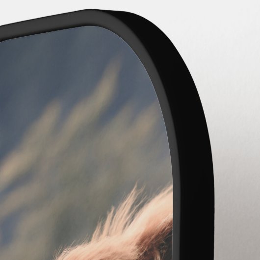 Highland koe kalf herfstgras monogram initiaal pickleball paddle (Links Detail)