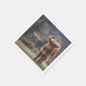 Highland koe kalf herfstgras monogram initiaal servet (Hoek)