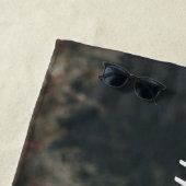 Highland koe kalf herfstgras monogram initiaal strandlaken (In situ)