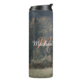 Highland koe kalf herfstgras monogram initiaal thermosbeker (Gedraaid links)