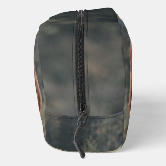 Highland koe kalf herfstgras monogram initiaal toilettasje (Rechts)