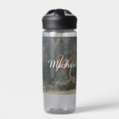 Highland koe kalf herfstgras monogram initiaal waterfles (Voorkant)
