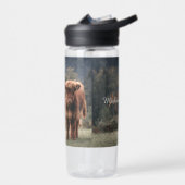 Highland koe kalf herfstgras monogram initiaal waterfles (Links)
