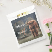 Highland koe kalf monogram eerste verjaardagsfeest bedankzakje (Gezegeld)
