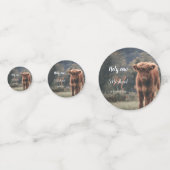 Highland koe kalf monogram eerste verjaardagsfeest confetti (Voorkanten)