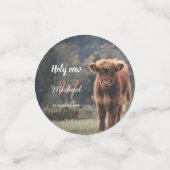 Highland koe kalf monogram eerste verjaardagsfeest confetti (Kleine voorkant)