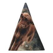 Highland koe kalf monogram eerste verjaardagsfeest feesthoedjes (Rechts)