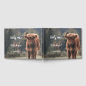 Highland koe kalf monogram eerste verjaardagsfeest gastenboek (Volledig)