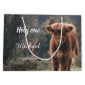 Highland koe kalf monogram eerste verjaardagsfeest groot cadeauzakje (Achterkant)
